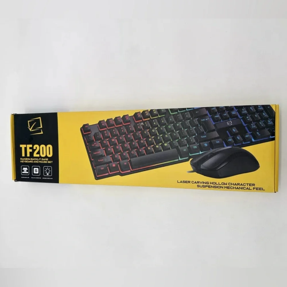 T-Wolf TF200 Gaming RGB Keyboard and Mouse Set / Mechanical Backlit RGB Gaming - Picture 1 of 4